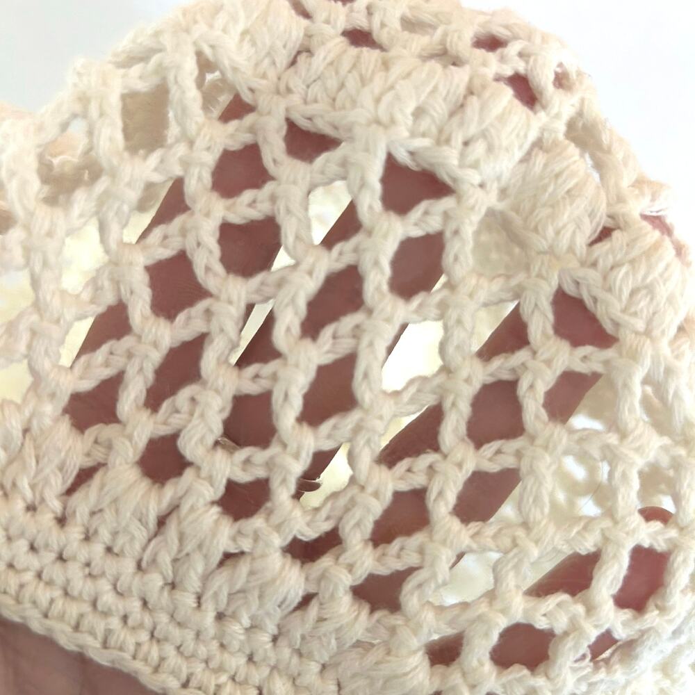 💗Sold💗not for sale💗Women’s Crotchet Knit Beret Hat Boho Feminine Grandma Coquett - Picture 2 of 3